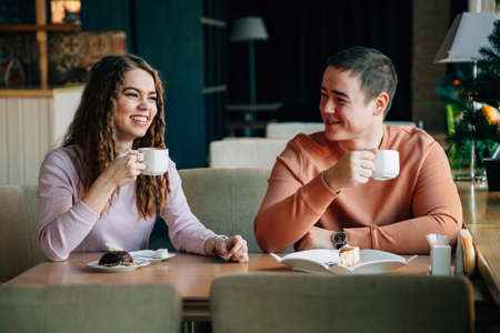 Couple having romantic dinnerの写真素材