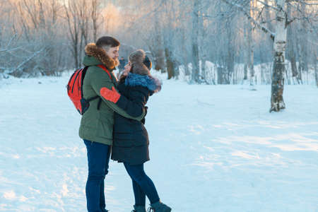 Young couple resting in parkの写真素材
