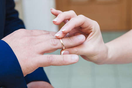 Wedding ring exchangeの写真素材