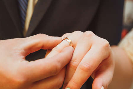 Wedding ring exchangeの写真素材