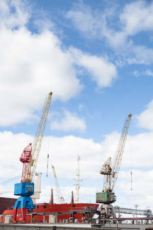 Port crane at the workの写真素材