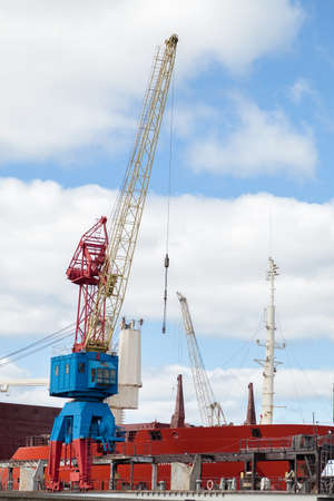 Port crane at the workの写真素材