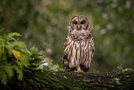 Barred owl in the Everglades, Floridaの写真素材