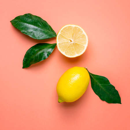 Juicy Half and Whole Lemon on a Living Coral