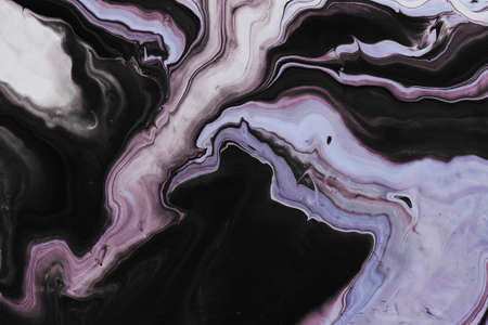 Fluid Art. Gray black and lilac waves and curls.