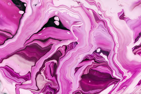 Fluid Art. Shades of vibrant pink waves and curls.