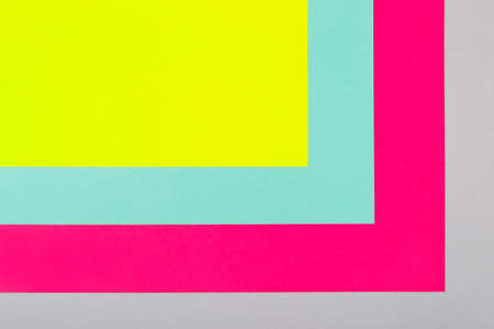 Abstract geometric  in bright neon colors. Glowing yellow rectangle.
