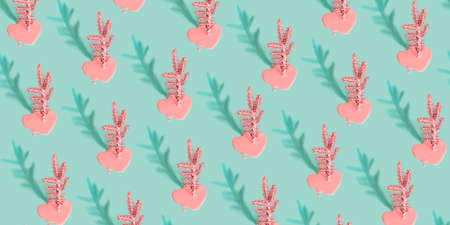 Modern christmas background or texture with painted christmas tree and shadow. Pastel color pattern.の写真素材