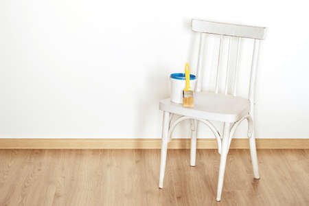 Upcycling concept. Old retro chair and paint to upgrade it.
