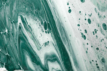 Acrylic Fluid Art. Natural Turquoise waves and frothy bubbles flow on canvas. Digital decor....