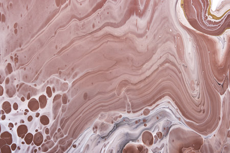 Acrylic Fluid Art. Waves and curves in brown beige colors.