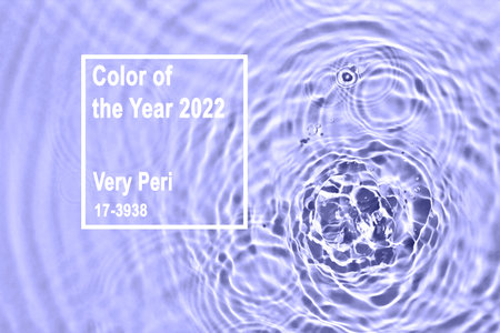 Trendy Color of year 2022. Abstract transparent liquid background with concentric circles and ripplesの写真素材