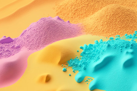 Fantastic Colorful sand background with abstract shapes. Generative AI illustrationの素材