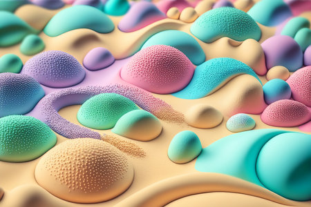 Fantastic Colorful sand background with abstract shapes. Generative AI illustrationの素材