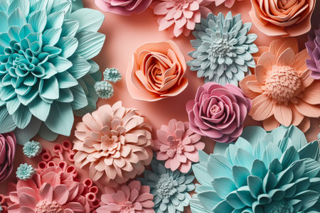Surreal floral background, pastel colors. Generative AI illustrationの素材