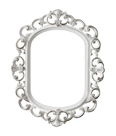 White vintage picture frame, perfect for classical art or elegant interior designの素材