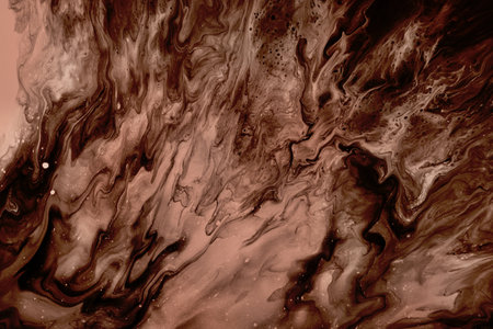 Fluid Art. Liquid mocha mousse abstract drips and waveの写真素材
