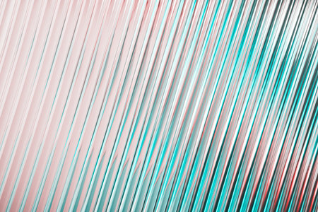 Abstract diagonal Corrugated glass with Pink and cyan gradientの写真素材