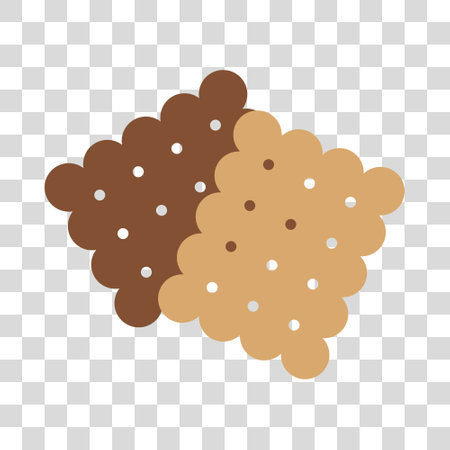 Two different rectangular biscuits icon on chess background. flat design. food vector illustrationのイラスト素材