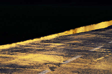 Puddle along a countryside road