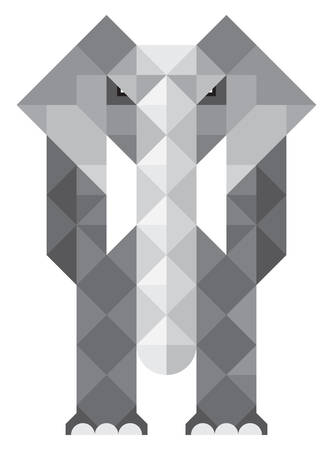 elephant. mosaic illustrationのイラスト素材