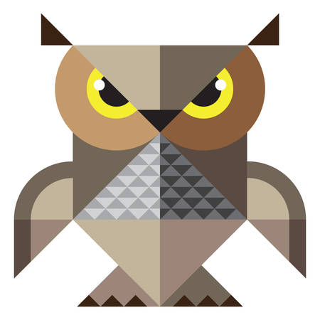 Owl. mosaic illustrationのイラスト素材