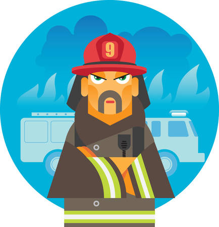 man is firefighterのイラスト素材