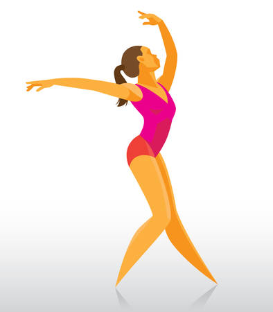 graceful young ballerina dancing the partyのイラスト素材
