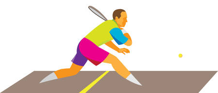 young men playing squashのイラスト素材