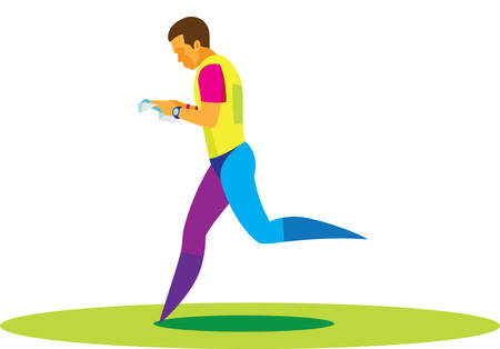 The young athlete participates in competitions in orienteeringのイラスト素材