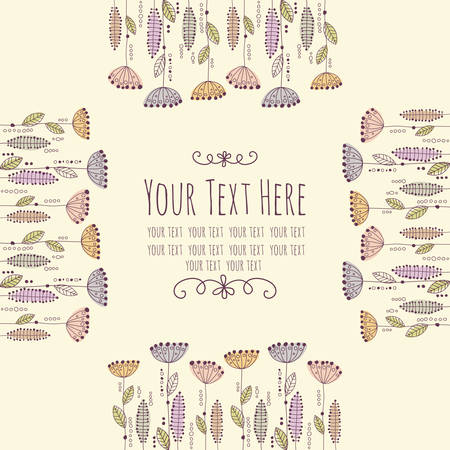 frame for text with flowersのイラスト素材