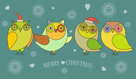 seamless background with owlsのイラスト素材