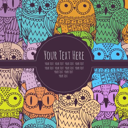 frame for text with an owlのイラスト素材