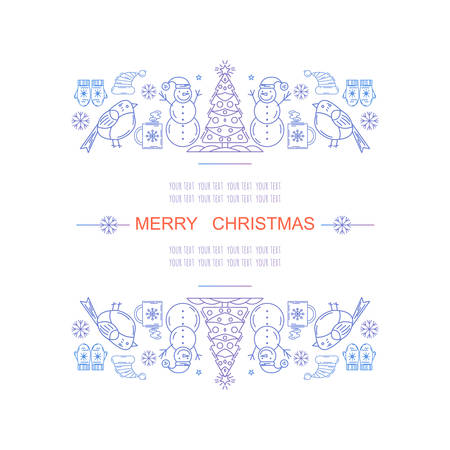 Christmas frame template card. Vector backgroundのイラスト素材