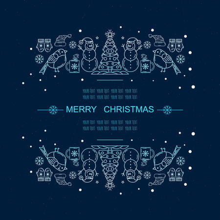 Christmas frame template card. Vector backgroundのイラスト素材