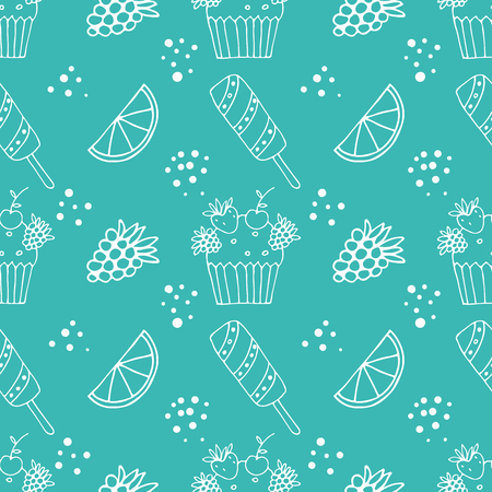 background with ice-cream and sweetsのイラスト素材