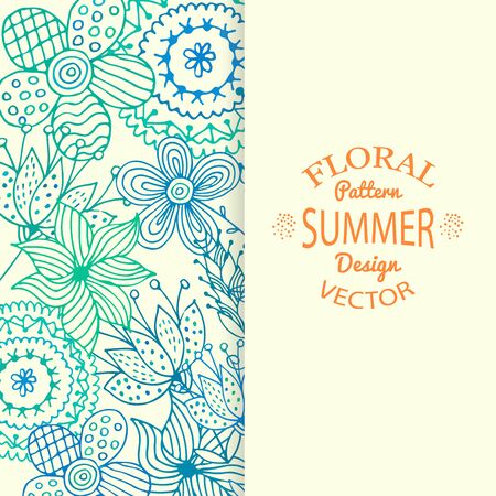 vector frame for text with flowers. abstractのイラスト素材