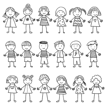 background with the image of funny kidsのイラスト素材