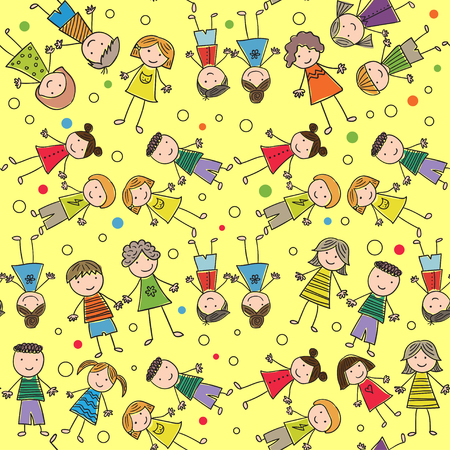 seamless pattern with the image of childrenのイラスト素材