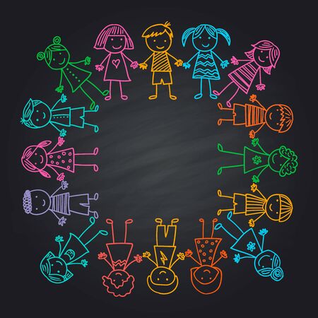 background with the image of laughing childrenのイラスト素材