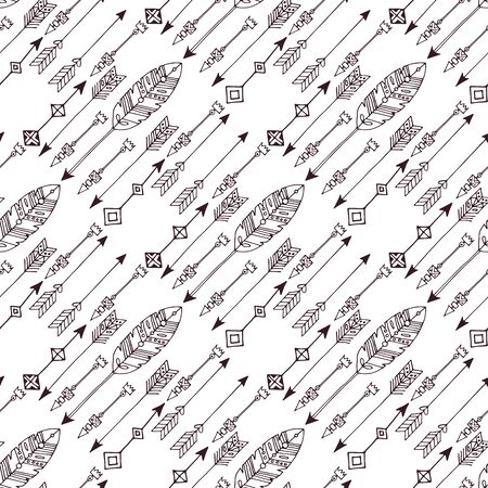 seamless pattern in boho style. Arrows.hand drawn doodle . eps10のイラスト素材
