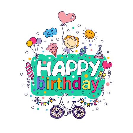 Poster for the birthday greetings.のイラスト素材