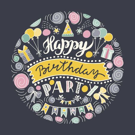 Poster for the birthday greetings.のイラスト素材