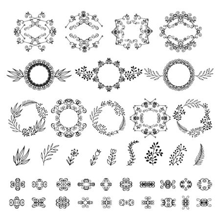 A large set of circular design elements.のイラスト素材