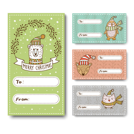 Festive set of business cards.のイラスト素材
