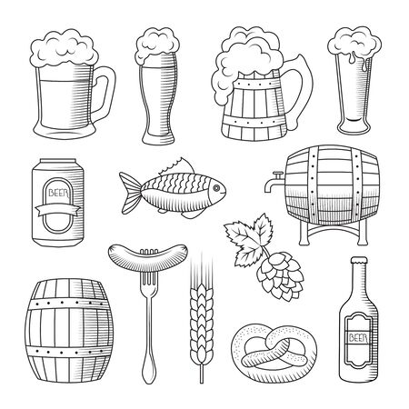 A set of Oktoberfest icons.のイラスト素材