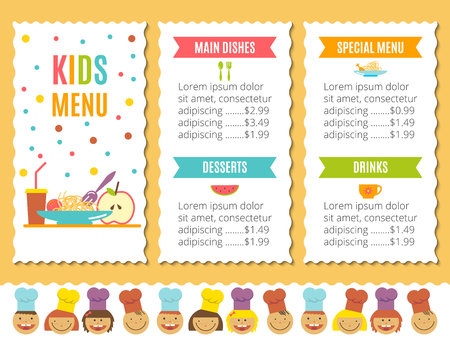 Kids menu templateのイラスト素材