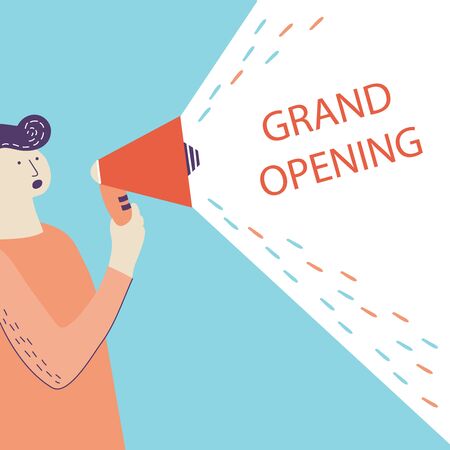 transferring information to a megaphone vector illustrationのイラスト素材