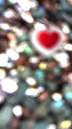 Heart shape bokeh background. Valentine's day concept. Blurred heart.の写真素材