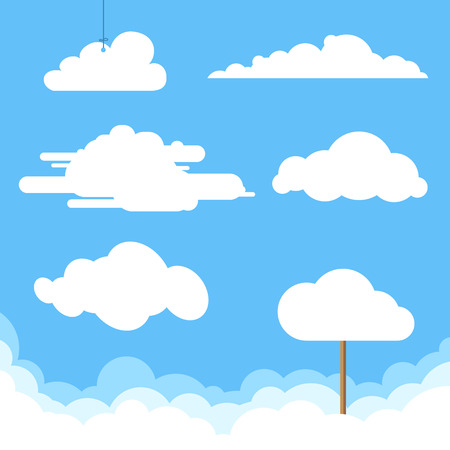 Flat design clouds collection. Vector illustration.のイラスト素材